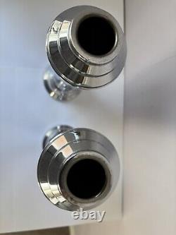 Vintage 1920's ART DECO Chrome plated faceted Vases