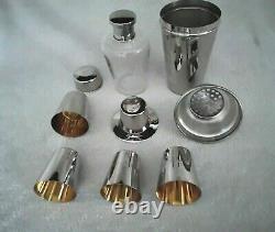 Vintage 1920's German Silver Plate Cocktail Shaker 10 Piece Set Extremely Rare