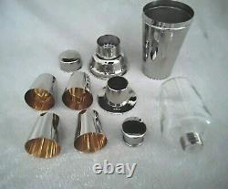 Vintage 1920's German Silver Plate Cocktail Shaker 10 Piece Set Extremely Rare