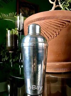 Vintage 1920's Silver Plated Cocktail Shaker Silver Over Brass Art Deco
