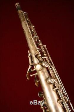 Vintage 1927 Buescher True Tone Bb Soprano Saxophone Original with Case
