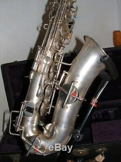 Vintage 1929 Silver Buescher True Tone Mark IV Alto Saxophone Original Snaps
