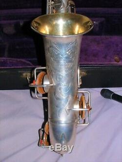 Vintage 1929 Silver Buescher True Tone Mark IV Alto Saxophone Original Snaps