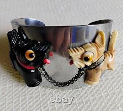 Vintage 1930's Flamand Scottie Dog Cuff Bracelet Great Condition