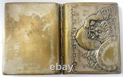 Vintage 1930s Soviet-era Brass Silver Plated Cigarette Case BOGATYR Original