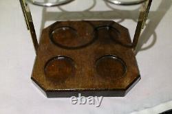 Vintage 1934 Napier cocktail shaker set of 4 with wooden Napier holder Art Deco