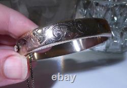Vintage 1960s Solid Silver Gold Plated Cuff Bracelet Bangle UK Hallmark Gift Box