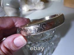 Vintage 1960s Solid Silver Gold Plated Cuff Bracelet Bangle UK Hallmark Gift Box