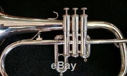 Vintage 1977 Silver Plated Getzen Eterna Flugelhorn with Original Case and Mpc