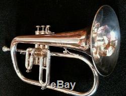 Vintage 1977 Silver Plated Getzen Eterna Flugelhorn with Original Case and Mpc