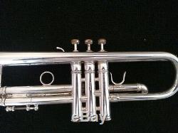 Vintage 1980 L. A. Benge 3 Bell Silver Plated Professional Trumpet/ Original Case