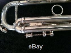 Vintage 1980 L. A. Benge 3 Bell Silver Plated Professional Trumpet/ Original Case