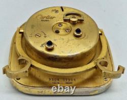 Vintage 1980s Cartier Paris Swiss made gold plated enamel alarm clock
