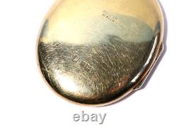 Vintage 22ct Gold Plated Sterling Silver Locket Pendant Necklace Engraved #KF