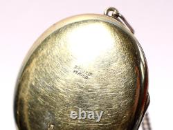 Vintage 22ct Gold Plated Sterling Silver Locket Pendant Necklace Engraved #KF