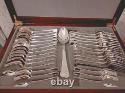 Vintage 44 Pc BEAD PATTERN Silver Plate CUTLERY CANTEEN by Viners of Sheffield