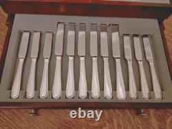 Vintage 44 Pc BEAD PATTERN Silver Plate CUTLERY CANTEEN by Viners of Sheffield