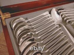 Vintage 44 Pc BEAD PATTERN Silver Plate CUTLERY CANTEEN by Viners of Sheffield