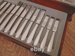 Vintage 44 Pc BEAD PATTERN Silver Plate CUTLERY CANTEEN by Viners of Sheffield