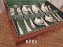 Vintage 44 Pc GRECIAN PATTERN Silver Plate CUTLERY CANTEEN Made in Sheffield