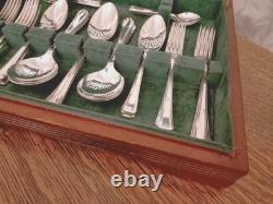 Vintage 44 Pc GRECIAN PATTERN Silver Plate CUTLERY CANTEEN Made in Sheffield