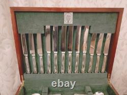 Vintage 44 Pc GRECIAN PATTERN Silver Plate CUTLERY CANTEEN Made in Sheffield
