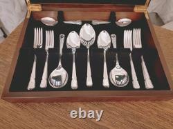 Vintage 44 Pc Silver Plate DU BARRY PATTERN Cutlery Canteen by Coopers Sheffield