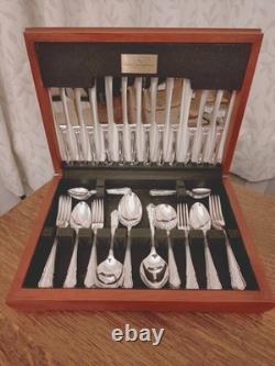 Vintage 44 Pc Silver Plate DU BARRY PATTERN Cutlery Set Roberts & Dore Sheffield