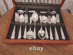 Vintage 44 Pc Silver Plate DU BARRY PATTERN Cutlery Set Roberts & Dore Sheffield
