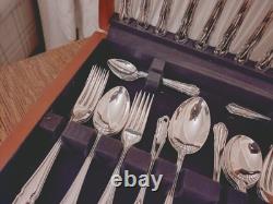 Vintage 44 Pc Silver Plate DU BARRY PATTERN Cutlery Set Roberts & Dore Sheffield