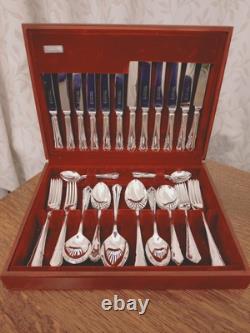 Vintage 44 Pc Silver Plate Du Barry PATTERN Cutlery Canteen by Coopers Sheffield