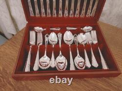 Vintage 44 Pc Silver Plate Du Barry PATTERN Cutlery Canteen by Coopers Sheffield