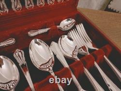 Vintage 44 Pc Silver Plate Du Barry PATTERN Cutlery Canteen by Coopers Sheffield