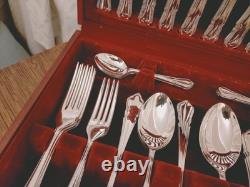 Vintage 44 Pc Silver Plate Du Barry PATTERN Cutlery Canteen by Coopers Sheffield