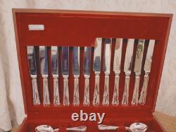 Vintage 44 Pc Silver Plate Du Barry PATTERN Cutlery Canteen by Coopers Sheffield