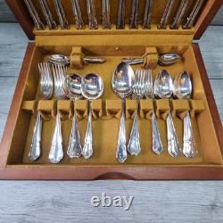 Vintage 44 Pc Silver Plate Du Barry Pattern CUTLERY CANTEEN Made in Sheffield