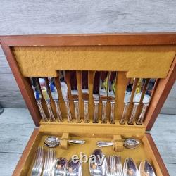 Vintage 44 Pc Silver Plate Du Barry Pattern CUTLERY CANTEEN Made in Sheffield