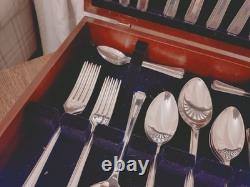 Vintage 44 Pc Silver Plate GRECIAN PATTERN Cutlery Canteen by Coopers Sheffield