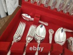 Vintage 44 Pc Silver Plate KINGS PATTERN Cutlery Canteen George Butler Sheffield