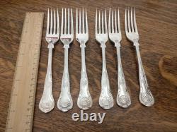 Vintage 44 Pc Silver Plate KINGS PATTERN Cutlery Canteen George Butler Sheffield