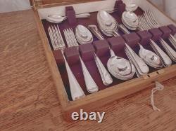 Vintage 46 Pc Silver Plate Faux Bone Cutlery Canteen Latham & Owen Sheffield