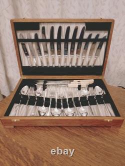 Vintage 47 Piece Silver Plate CUTLERY CANTEEN A E Poston Sheffield 1950s