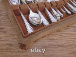 Vintage 48Pc SILVER PLATE Faux Bone CUTLERY CANTEEN A E Poston Sheffield 1950s