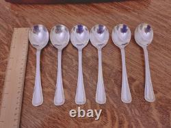 Vintage 50 Pc BEAD PATTERN Silver Plate CUTLERY CANTEEN Oneida Community Plate