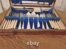 Vintage 54 Pc ART DECO Silver Plated CUTLERY CANTEEN Made in Sheffield 1930s