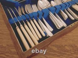 Vintage 54 Pc ART DECO Silver Plated CUTLERY CANTEEN Made in Sheffield 1930s