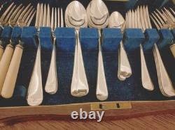 Vintage 54 Pc ART DECO Silver Plated CUTLERY CANTEEN Made in Sheffield 1930s