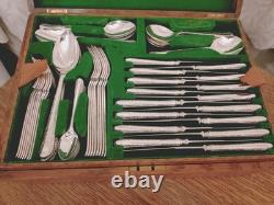 Vintage 56 Piece 8 Setting Silver Plate Cutlery Canteen Set Rodd of Sheffield