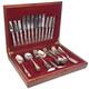 Vintage 56 Piece Silver Plated Cutlery Canteen Box Sheffield England Flatware