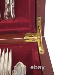 Vintage 56 Piece Silver Plated Cutlery Canteen Box Sheffield England Flatware